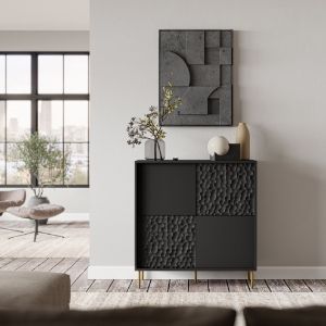 Obrazek Komoda Blacky 2 czarny/złoty