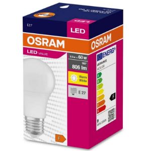 Obrazek Żarówka LED 8,5W/827 E27 VALUE CL A 60