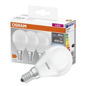 Obrazek Żarówka LED OSRAM P40 E14 5W 4000K 3PAK