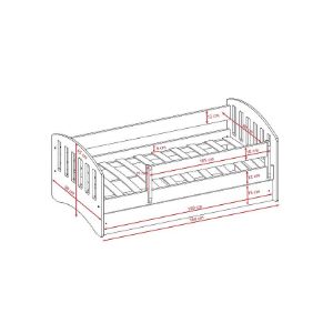 Obrazek Łóżko dziecięce Classic 1 z szufladą mix Szary 80x160