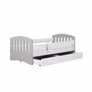 Obrazek Łóżko dziecięce Classic 1 z materacem i szufladą Mix Szary 80x160