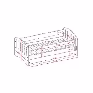 Obrazek Łóżko dziecięce Classic 1 z materacem i szufladą Pudrowy Róż 80x160