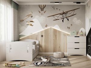 Obrazek Łóżko dziecięce Classic 1 z materacem i szufladą Biały 80x160