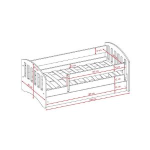 Obrazek Łóżko dziecięce Classic 1 z materacem i szufladą Różowy 80x180