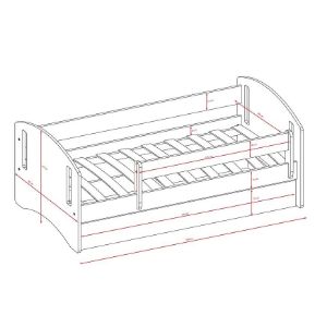 Obrazek Łóżko dziecięce Classic 2 z szufladą Niebieski 80x180