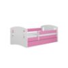 Obrazek Łóżko dziecięce Classic 2 z materacem i szufladą Różowy 80x160