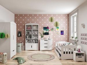 Obrazek Łóżko dziecięce Classic 2 z materacem i szufladą Biały 80x160