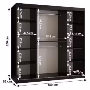 Obrazek Szafa Malakka 180 czarny