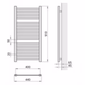Obrazek Grzejnik łazienkowy Łezka ŁP 16/40 910x440 mm biały