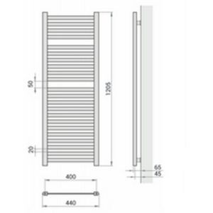 Obrazek Grzejnik łazienkowy Łezka ŁP 22/40 1205x440 mm biały