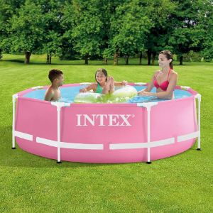 Obrazek Basen stelażowy okrągły 2,44x0,76 m PINK INTEX 28290NP
