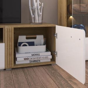 Obrazek Dostawka do szafki RTV Adagio 08 dąb castello/biały połysk