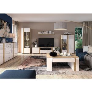 Obrazek Dostawka do szafki RTV Adagio 08 dąb castello/biały połysk