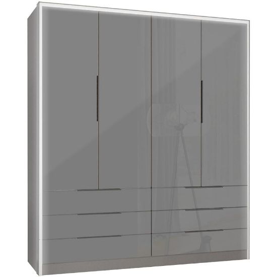 Obrazek Szafa Rize szary/szary połysk