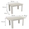 Obrazek Stół rozkładany mały Kora 120/160x80cmx80 kraft biały