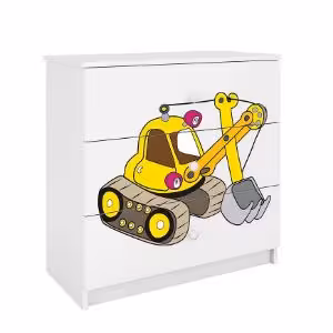 Obrazek Komoda Dla Dzieci Babydreams Biały – Koparka