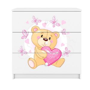 Obrazek Komoda Dla Dzieci Babydreams Biały – Miś Motyl