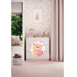 Obrazek Komoda Dla Dzieci Babydreams Biały – Miś Motyl