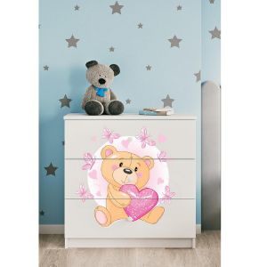 Obrazek Komoda Dla Dzieci Babydreams Biały – Miś Motyl
