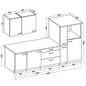 Obrazek Kuchnia Lara 280 Szary Połysk Bez Blatu