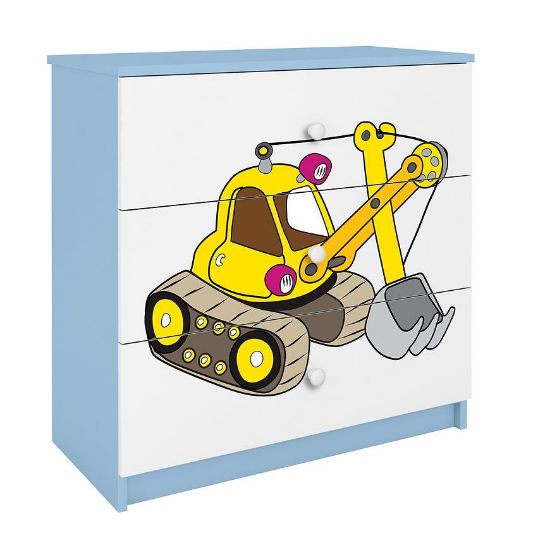 Obrazek Komoda Dla Dzieci Babydreams Niebieski – Koparka