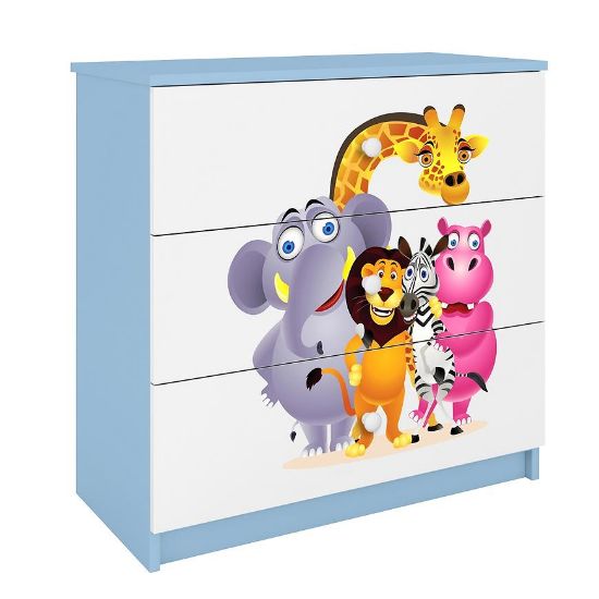 Obrazek Komoda Dla Dzieci Babydreams Niebieski – Zoo