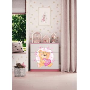 Obrazek Komoda Dla Dzieci Babydreams Różowy – Miś Motyl