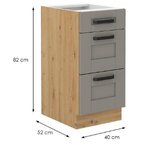 Obrazek Szafka kuchenna Luna claygrey/artisan 40D 3S BB