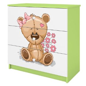 Obrazek Komoda Dla Dzieci Babydreams Zielony – Miś Kwiatki