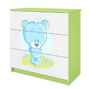 Obrazek Komoda Dla Dzieci Babydreams Zielony – Miś Niebieski