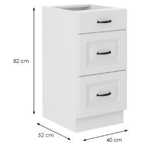 Obrazek Szafka kuchenna Stilo biały mat/biały 40D 3S BB