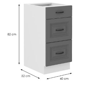 Obrazek Szafka kuchenna Stilo dustgrey/biały 40D 3S BB