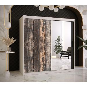 Obrazek Szafa Rustic II 180 biały/lustro