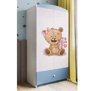 Obrazek Szafa Babydreams Niebieski – Miś Kwiatki