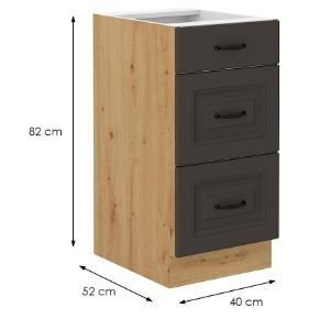 Obrazek Szafka kuchenna Stilo grafit mat/artisan 40D 3S BB