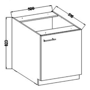 Obrazek Szafka Kuchenna Lara 60d 1f Bb Biały Połysk
