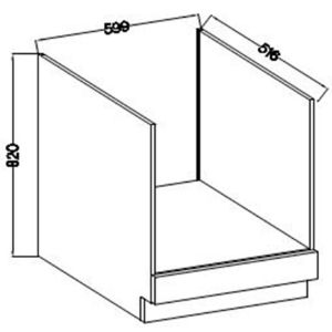 Obrazek Szafka Kuchenna Lara 60d Gaz Bb Biały Połysk
