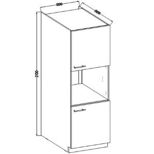 Obrazek Szafka Kuchenna Lara 60dp-210 2f Bb Biały Połysk