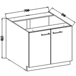 Obrazek Szafka Kuchenna Lara 80d 2f Bb Biały Połysk