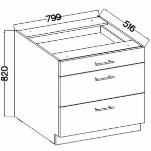 Obrazek Szafka Kuchenna Lara 80d 3s Bb Biały Połysk