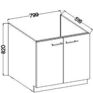 Obrazek Szafka Kuchenna Lara 80zl 2f Bb Biały Połysk