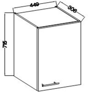 Obrazek Szafka Kuchenna Lara 45g-72 1f Biały Połysk