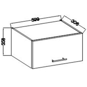 Obrazek Szafka Kuchenna Lara 60gu-36 1f Biały Połysk