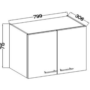 Obrazek Szafka Kuchenna Lara 80g-72 2f Biały Połysk