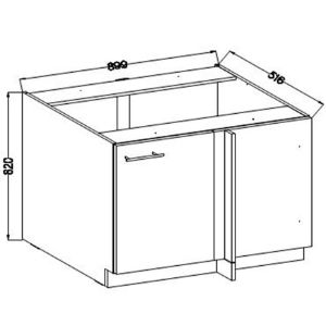 Obrazek Szafka Kuchenna Lara105 Nd 1f Bb Biały Połysk