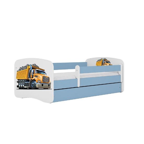 Obrazek Łóżko dziecięce z materacem i szufladą Babydreams Niebieski 70x140 Ciężarówka