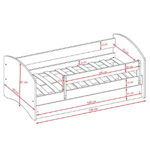 Obrazek Łóżko dziecięce z materacem i szufladą Babydreams Niebieski 70x140 Formuła