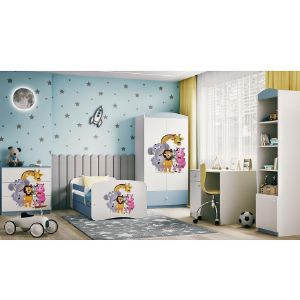 Obrazek Łóżko dziecięce z materacem i szufladą Babydreams Niebieski 80x180 Zoo