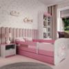 Obrazek Łóżko dziecięce z materacem i szufladą Babydreams Różowe 70x140 Konik