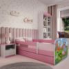 Obrazek Łóżko dziecięce z materacem i szufladą Babydreams Różowe 80x160 Safari